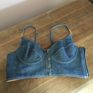 Vintage Denim Escada Bustier/Crop